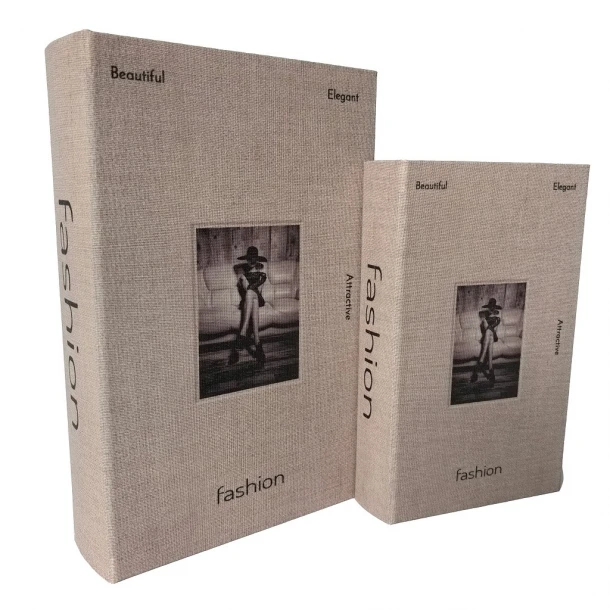 Διακοσμητικό Κουτί Βιβλίο Σετ 2τμχ Ξύλινο Μπεζ ESPIEL 30x20x6,5εκ.-24x15x4,5εκ. BIB111