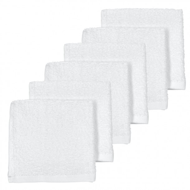 Σετ 6τμχ Λαβέτα Βαμβακερή 30x30εκ. White Meyco MEY-611600