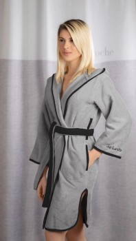 Μπουρνούζι Με Κουκούλα Polycotton New Comfy Smoke Small Guy Laroche