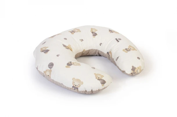 Μαξιλάρι Θηλασμού Βαμβακερό 60x50x15εκ. Bear's Nest 05 White-Grey DimCol