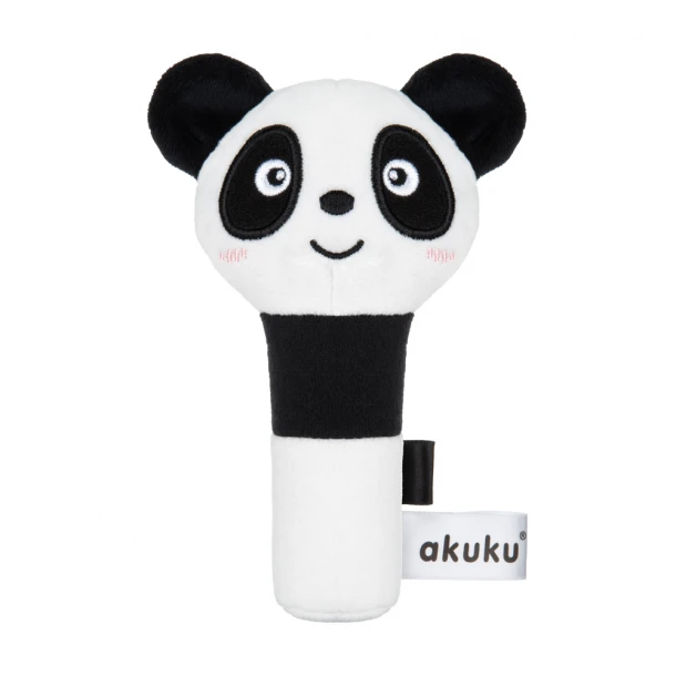 Βελούδινη Κουδουνίστρα Squeaker Panda akuku A0706