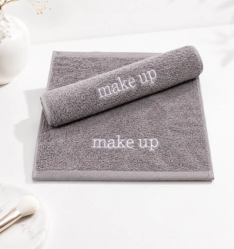 Πετσέτα Βαμβακερή Make Up New 30x30εκ.-500gr/m2 Plain Line Light Grey
