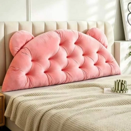 Μαξιλάρι Για Κεφαλάρι Velvet Polyester 90x55εκ. Bear Pink Melinen 20006621