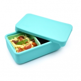 Φαγητοδοχείο Σιλικόνης Με 2 Χωρίσματα Bento Blue/Mint 700ml Melii MEL22310