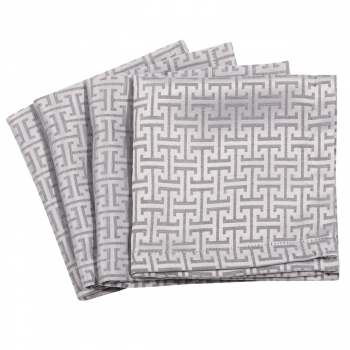 Σετ 4τμχ Πετσέτες Κουζίνας Polyester 40x40εκ. Essential 3008 Silver Greenwich Polo Club