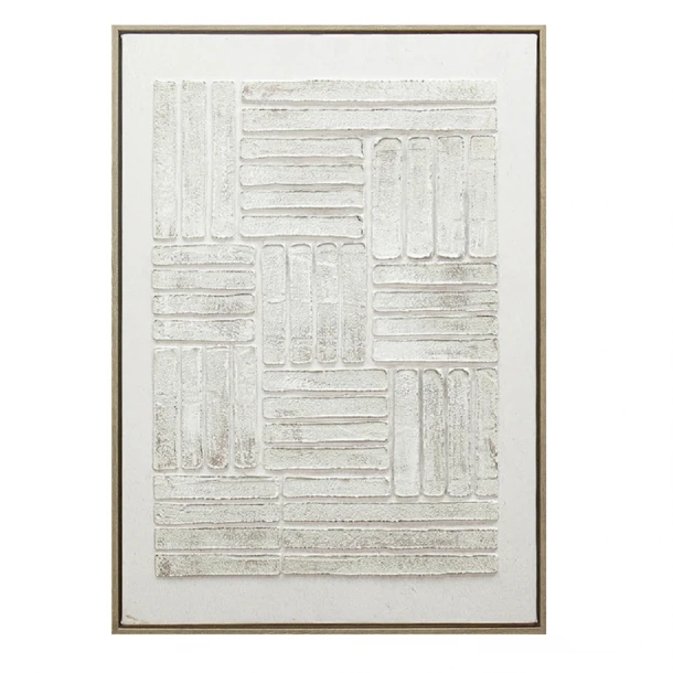 Πίνακας Χειροποίητος Καμβάς Mdf-Ps Plastic Λευκός ESPIEL 50x3x70εκ. FAL327