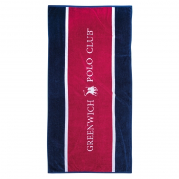 Πετσέτα Θαλάσσης Βαμβακερή 90x180εκ. Essential 3864 Κόκκινη-Λευκή-Μπλε Greenwich Polo Club