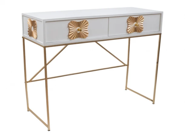 Κονσόλα Mdf Λευκή-Χρυσή 100x39x77εκ. Zen Collection 24.39.51291