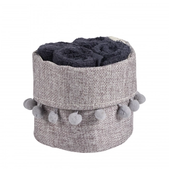 Σετ Πετσέτες Χεριών 4τμχ Soft Black Με Καλάθι 4011 Das Home