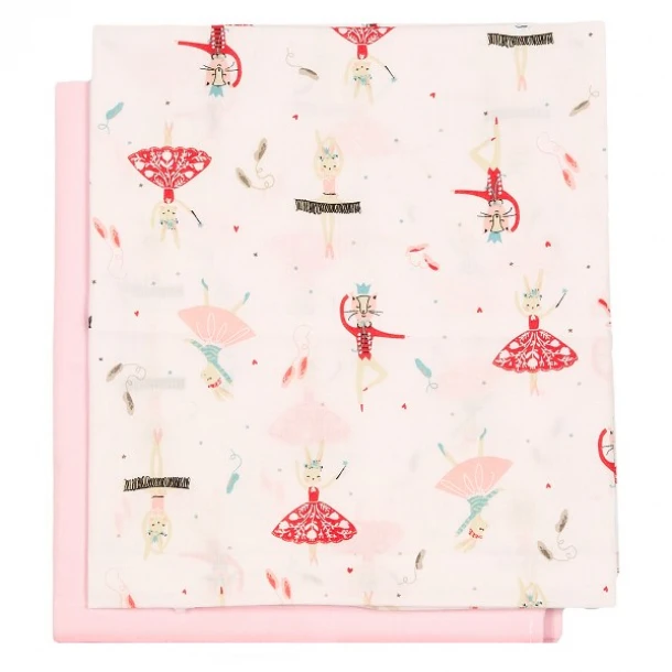 Σετ Σεντόνια 2τμχ Βαμβακερά Λίκνου 80x110εκ. Bolchoi Pink 23131