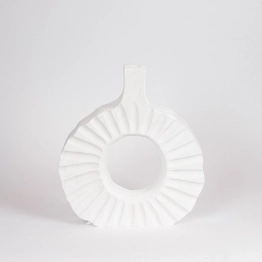 Βάζο Ξύλινο Λευκό 27x6x30εκ. ESTHETI 819-00694