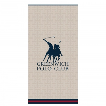 Πετσέτα Θαλάσσης Βαμβακερή 90x180εκ. Essential 5226 Blue-Taupe Greenwich Polo Club