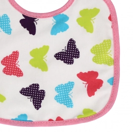 Σαλιάρα Αδιάβροχη Βαμβακερή Mε Velcro Πεταλούδες akuku A1320