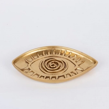 Διακοσμητική Πιατέλα Μάτι Polyresin Χρυσή 16x9,8x1,3εκ. ESTHETI 752-15029