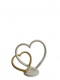 Διακοσμητικό Επιτραπέζιο Καρδιές Χρυσό-Λευκό 24x10,5x22εκ. Zen Collection 26.1.52202