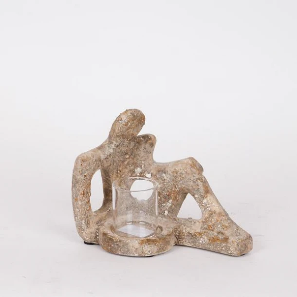 Κηροπήγιο Polyresin Καφέ 18,5x14x16εκ. ESTHETI 819-00519