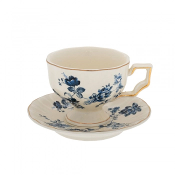 Φλυτζάνι Καφέ Κεραμικό Με Μπλε Λουλούδια 80ml iliadis 88878