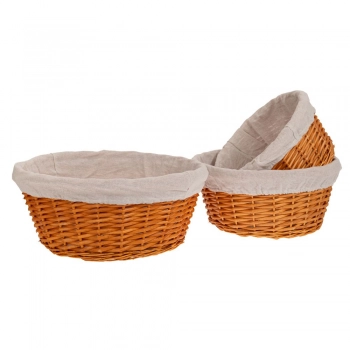 Καλάθι Σετ 3τμχ Με Ύφασμα 45x20εκ.-40x19εκ.-35x18εκ. iliadis 89060