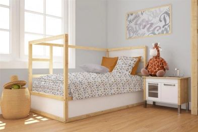 Παπλωματοθήκη Βαμβακερή Κούνιας 120x160εκ. Fox 527 Grey DimCol