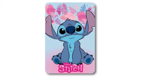Κουβέρτα Κούνιας Fleece 100x140εκ. Disney Home Stitch 68 Ice Blue-Pink Digital Print DimCol