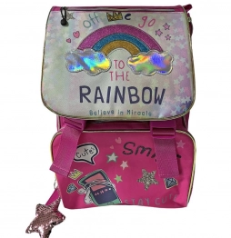 Τσάντα Δημοτικού Rainbow 28x14x40εκ. Με Ανατομική Πλάτη Justnote 50-3734