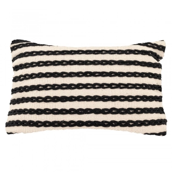 Διακοσμητικό Μαξιλάρι Υφασμάτινο Ριγέ Ασπρόμαυρο 50x30εκ. iliadis 88911