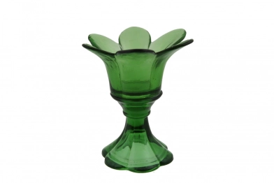 Κηροπήγιο Γυάλινο Λουλούδι Πράσινο Art Et Lumiere 10x12εκ. 03439