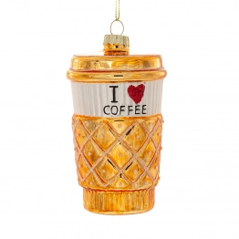 Χριστουγεννιάτικη Κούπα Καφέ Κρεμαστή Γυάλινη Χρυσή 6x6x11,5εκ. iliadis 87585