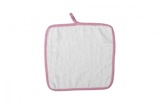 Λαβέτα Ώμου Βαμβακερή 47 Λευκή-Ροζ 30x30εκ. DimCol