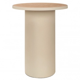 Τραπεζάκι Σαλονιού Μεταλλικό Με Ξύλινη Επιφάνεια Κρεμ 46x46x56εκ. iliadis 92553