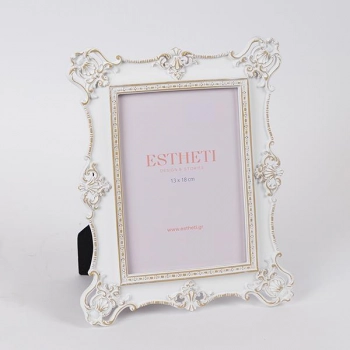 Κορνίζα Polyresin Λευκή-Χρυσή 21,3x1,8x26εκ. ESTHETI 756-12198