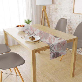 Runner Αλέκιαστο Polycotton 40x180εκ. Circles 469 Coral DimCol
