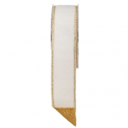 Χριστουγεννιάτικη Κορδέλα Dusty Fur 5,2εκ.-4,5μ. Εκρού-Χρυσή iliadis 20039