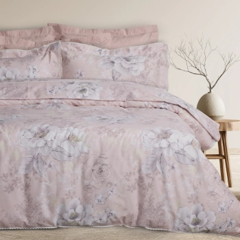 Σετ Σεντόνια Βαμβακοσατέν King 250x270εκ. Prestige 1711 Grey-Pink Das Home