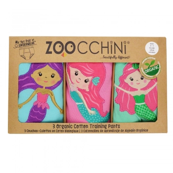 Εκπαιδευτικά Βρακάκια Σετ 3τμχ Οργανικά Βαμβακερά 3-4 Ετών Mermaids Zoocchini ZOO13017-3T/4T