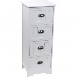 Συρταριέρα MDF Με 4 Συρτάρια Λευκή 35x30x90εκ. MRShome 1298000