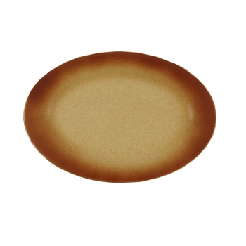 Ραβιέρα Οβάλ Πορσελάνης Μπεζ-Καφέ Art Et Lumiere 16x18x2εκ. 09032