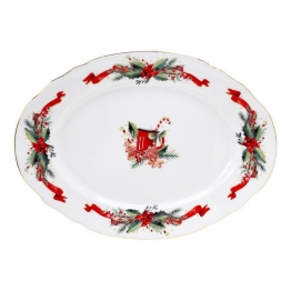 Χριστουγεννιάτικη Πιατέλα Πορσελάνης Οβάλ 38εκ.  Christmas Magic CRYSPO TRIO 06.240.06