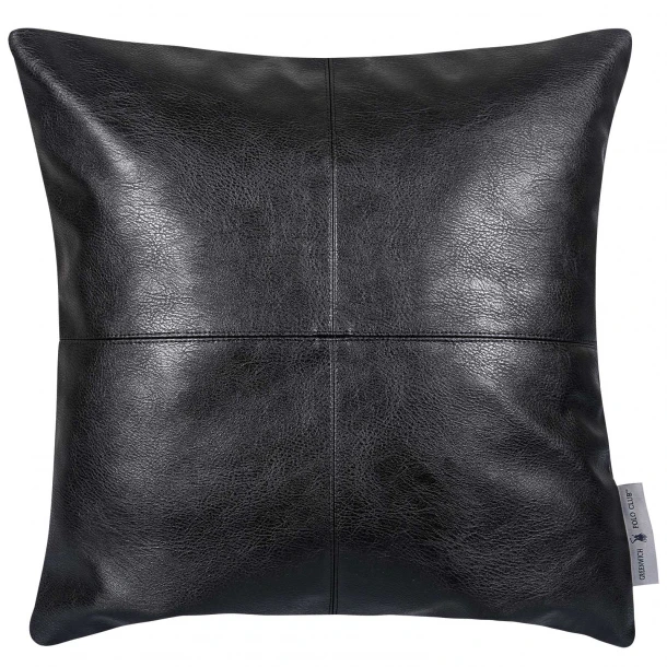 Διακοσμητικό Μαξιλάρι Faux Leather 45x45εκ. Essential 3983 Black Greenwich Polo Club