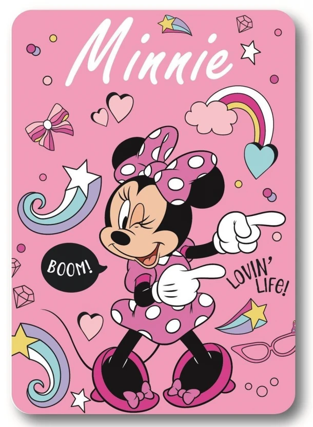 Κουβέρτα Κούνιας Fleece 100x140εκ. Home Minnie 08 Pink Digital Print Disney DimCol