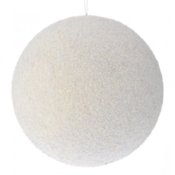 Χριστουγεννιάτικη Μπάλα Polyfoam Glitter Λευκή 25εκ. iliadis 83555
