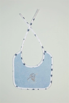 Σαλιάρα Βαμβακερή Με Κέντημα Dreaming Elephant 166 25x25εκ. Σιέλ DimCol