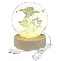 Μπάλα Γυάλινη I Love you Με Βάση 6 Led-8εκ. Homie 22-3093