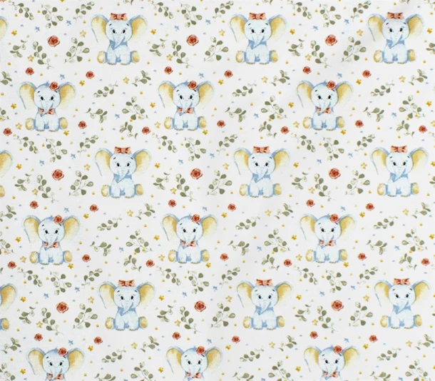 Πάνα Χασές Bebe Βαμβακερή 80x80εκ. Elephant 175 White-Blue DimCol