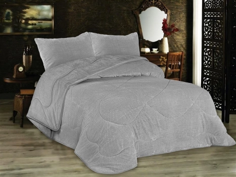 Κουβερτοπάπλωμα Popcorn Fleece Μονό 160x220εκ. Grey 1950 DimCol