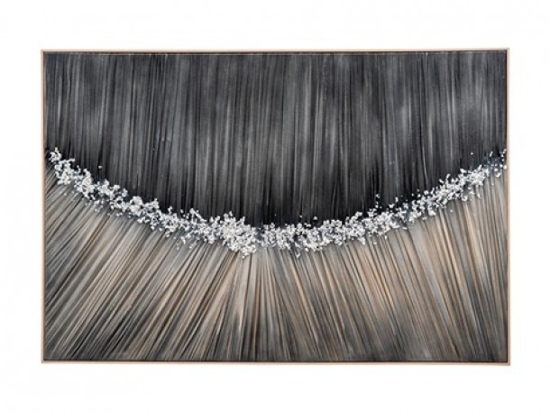 Πίνακας Με Κορνίζα & Ύφασμα Λευκές Πέτρες 82x4,5x122εκ. Zen Collection 25.60.52236