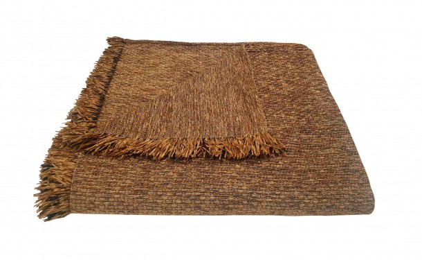 Ριχτάρι Acrylic-Polycotton Τριθέσιος 180x280εκ. Σενίλ Ψάθα Light Brown Komvos Home 7045536-9