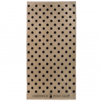 Πετσέτα Θαλάσσης Βαμβακερή 90x170εκ. Essential 4071 Μαύρη-Taupe Greenwich Polo Club