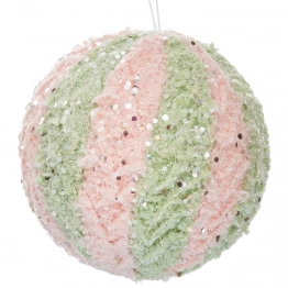 Χριστουγεννιάτικη Μπάλα Polyfoam Ροζ-Βεραμάν 12εκ. iliadis 90434