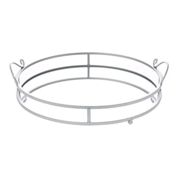 Διακοσμητικός Δίσκος Μεταλλικός Ασημί Φ40x5εκ. iliadis 78084